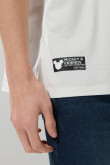 Camiseta crema cuello redondo oversize con arte de Mickey
