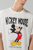 Camiseta crema clara de Mickey manga corta oversize