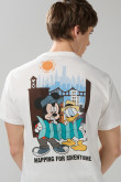 Camiseta cuello redondo crema con artes de Mickey