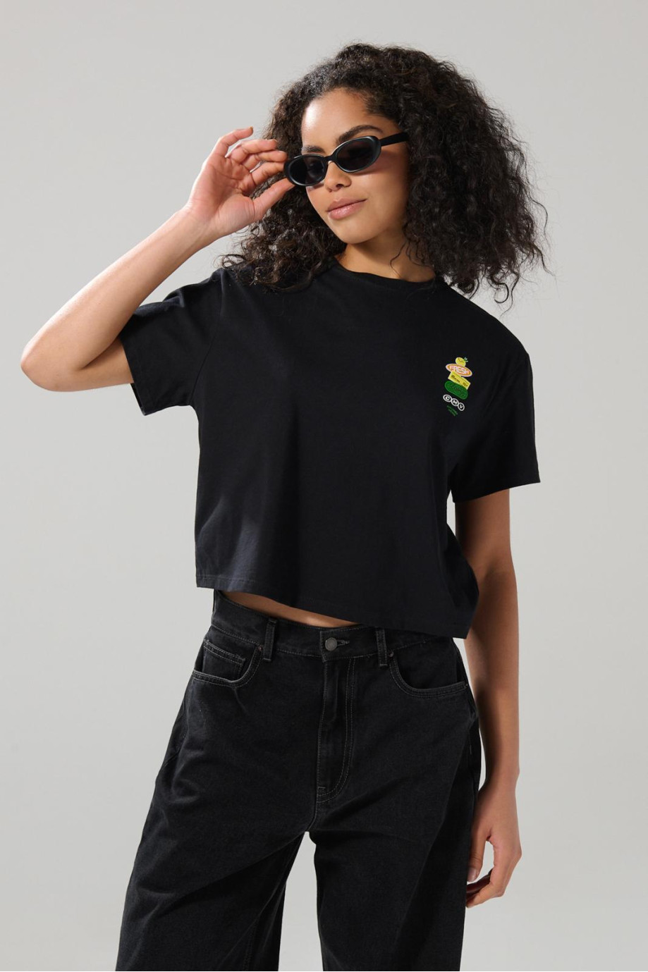 Camiseta crop top femenina