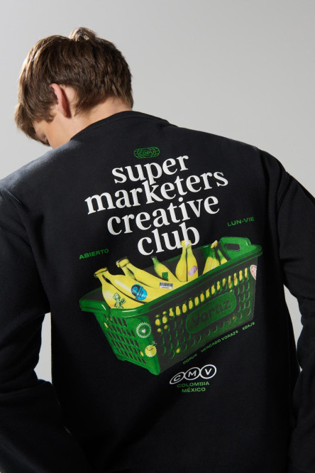 Buzo cuello redondo masculino oversize