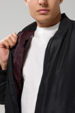 Chaqueta bomber acolchada unicolor con bolsillos laterales