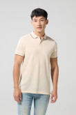Camiseta unicolor polo con manga corta y doble botón