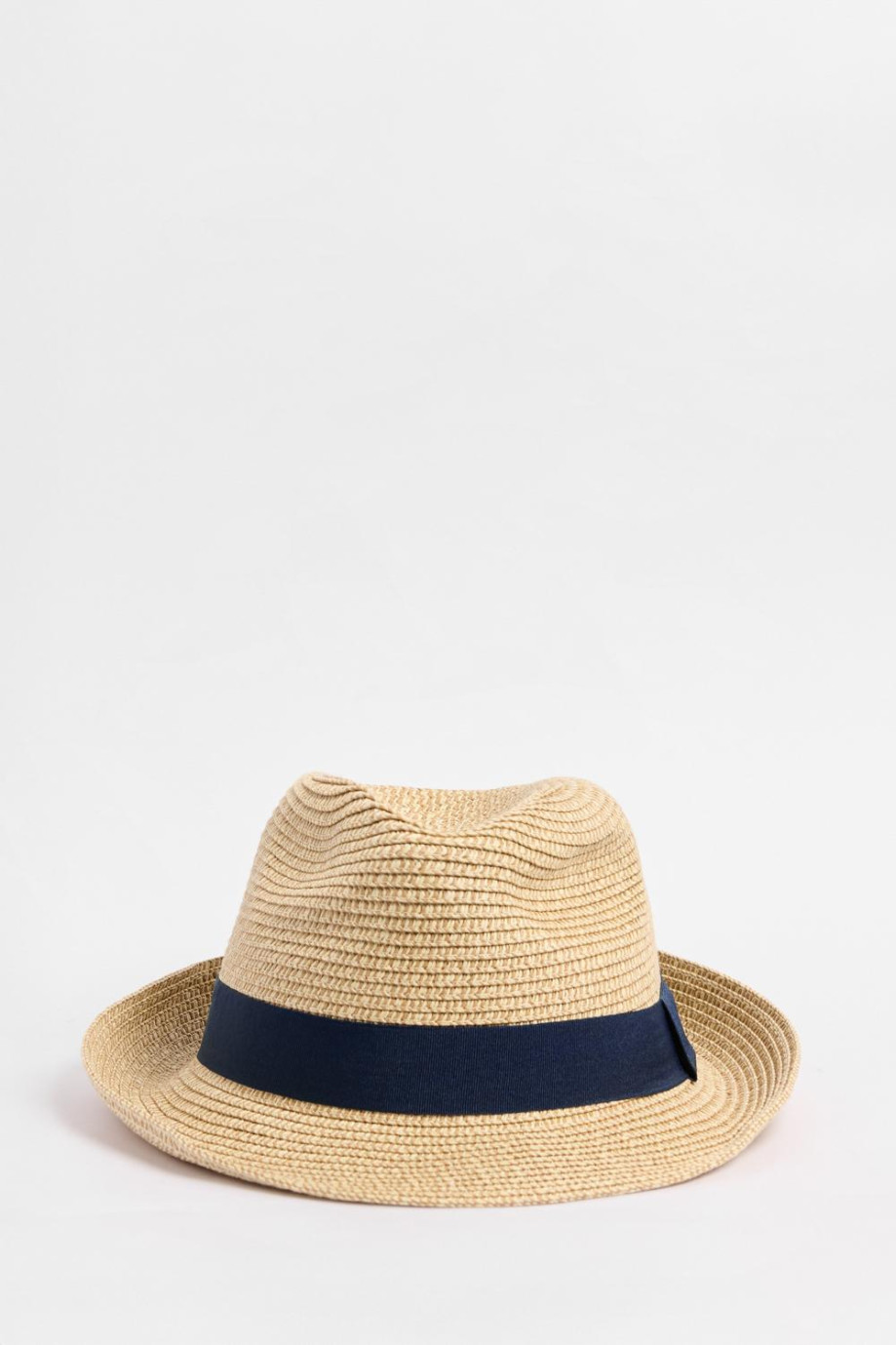 Sombrero Panamá kaki medio con cinta azul decorativa