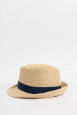 Sombrero Panamá kaki medio con cinta azul decorativa