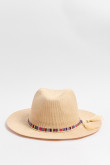 Sombrero fedora kaki medio con cinta colorida