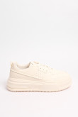 Tenis de plataforma cremas con perforaciones localizadas