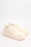 Tenis de plataforma cremas con perforaciones localizadas