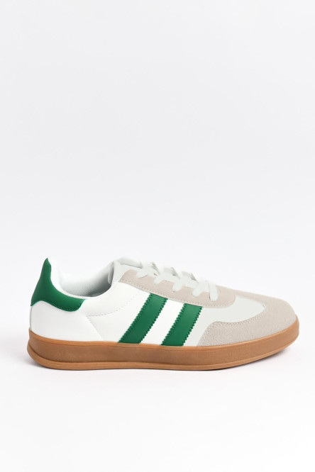 Tenis unicolores casuales suelas planas con contrastes