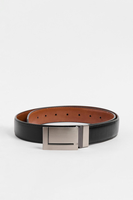 Cinturón masculino, marrón doble faz