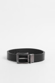 Cinturón sintético negro con hebilla reversible