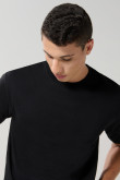 Camiseta en algodón cuello redondo unicolor