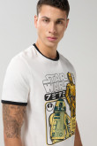 Camiseta crema de Star Wars manga corta con contrastes