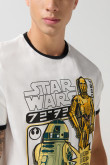 Camiseta crema de Star Wars manga corta con contrastes