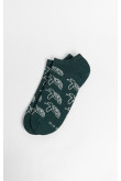 Medias tobilleras verdes oscuras con diseños de tortugas