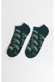 Medias tobilleras verdes oscuras con diseños de tortugas