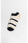 Medias tobilleras cremas con rayas en contraste