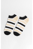 Medias tobilleras cremas con rayas en contraste