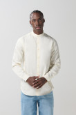 Camisa en algodón unicolor con botones y cuello nerú