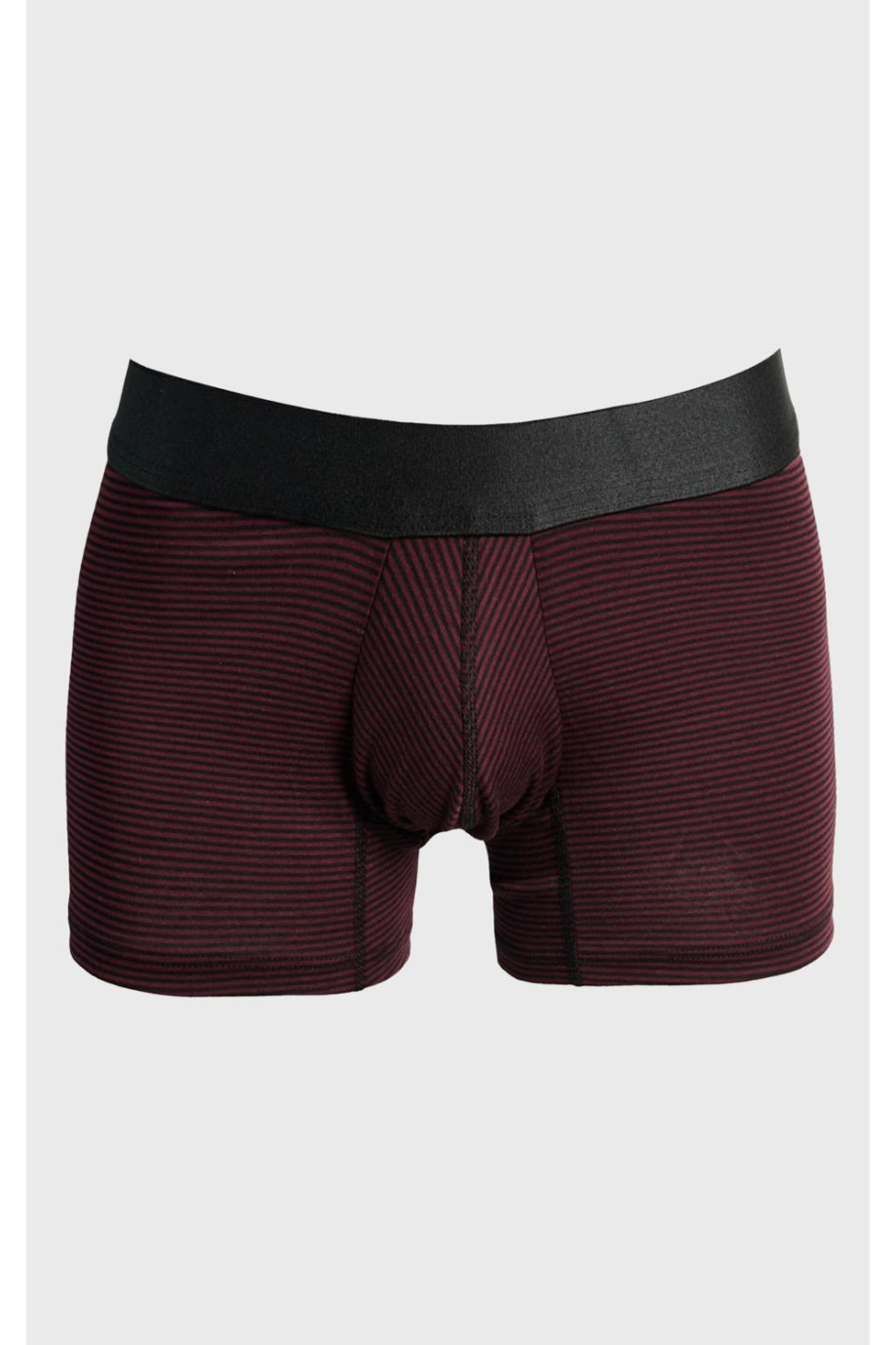 Bóxer rojo oscuro trunk-corto con diseños de rayas