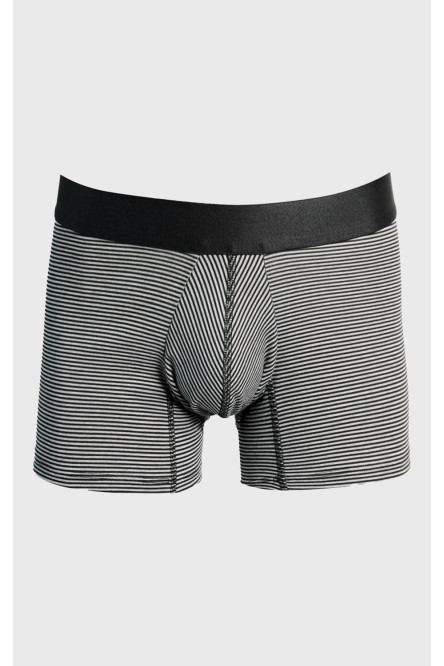 Bóxer trunk-corto gris medio con diseños de rayas