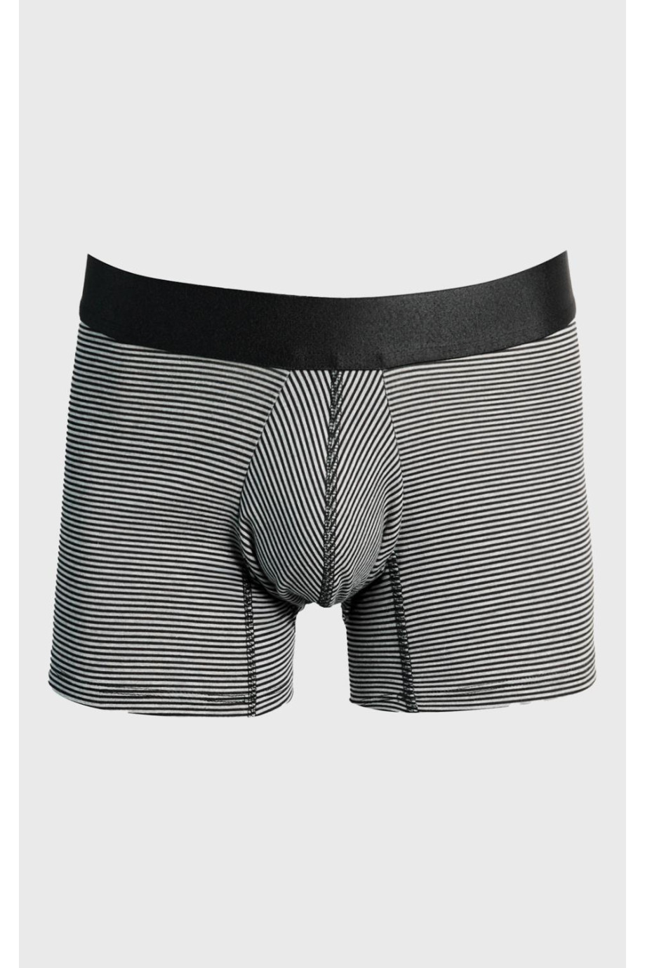 Bóxer trunk-corto gris medio con diseños de rayas