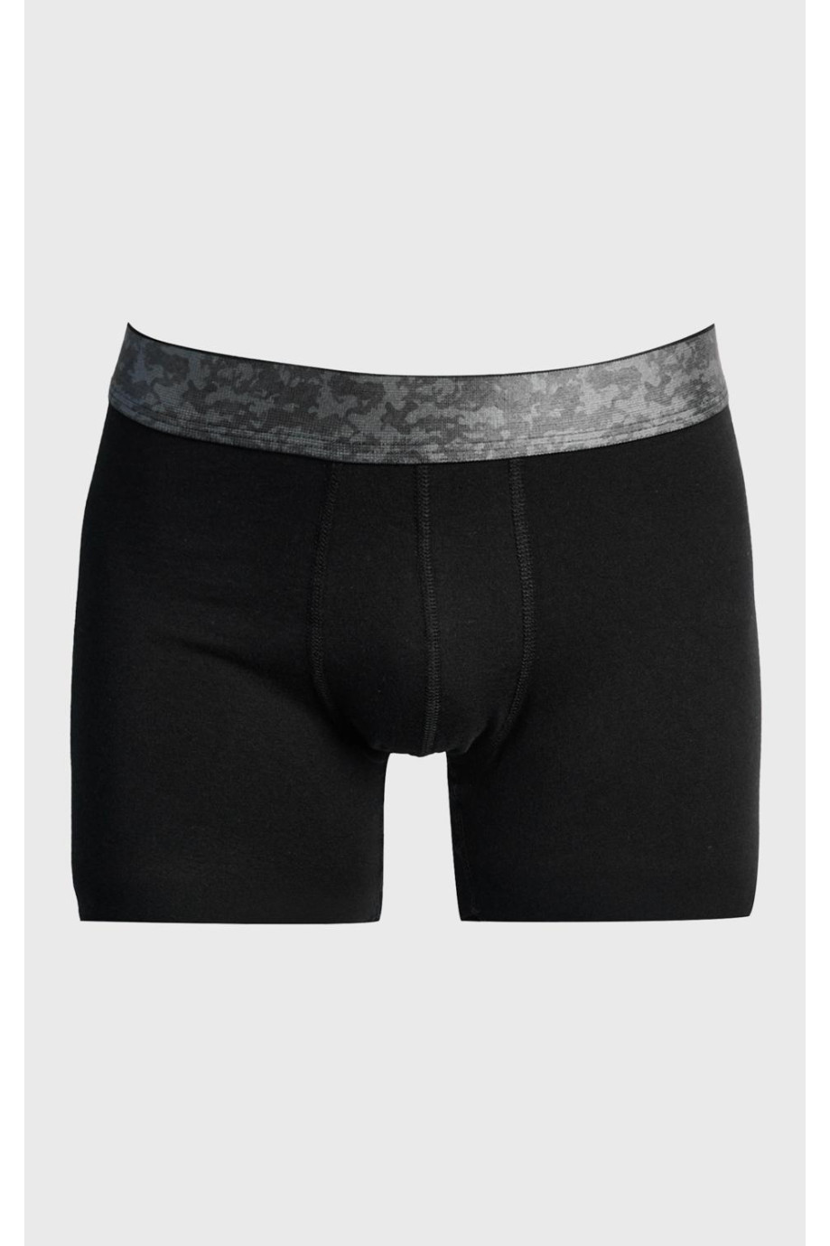 Bóxer negro midway brief-largo con cintura con estampado