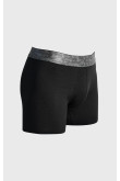 Bóxer negro midway brief-largo con cintura con estampado