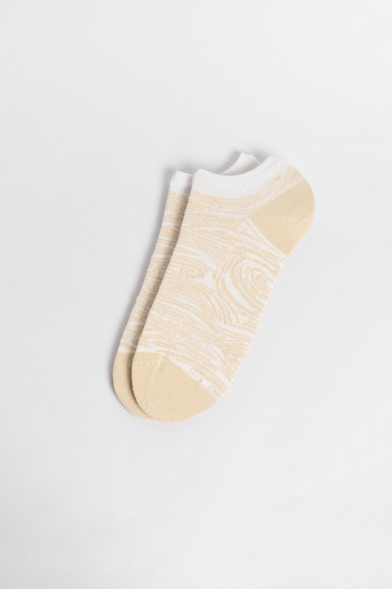 Medias tobilleras en color blanco con diseño de zebra.