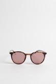 Gafas de sol cafés con marco redondo liviano estampado