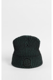 Gorro beanie, color negro y verde