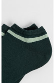 Medias verdes oscuras tobilleras a rayas en algodón