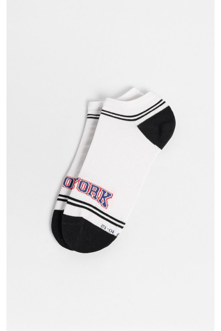 Medias cremas tobilleras con arte college localizado