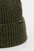 Gorro tejido unicolor con puntos coloridos y marquilla
