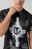 Camiseta gris tie dye manga corta con diseño de Death Note