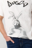 Camiseta crema clara oversize manga corta de Looney Tunes