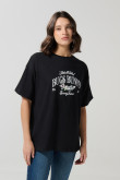 Camiseta negra oversize cuello redondo de Looney Tunes