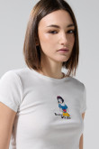 Camiseta crema clara manga corta con arte de Blanca Nieves