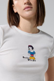 Camiseta crema clara manga corta con arte de Blanca Nieves