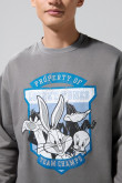 Buzo gris intenso cuello redondo de Looney Tunes