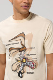 Camiseta de Looney Tunes kaki clara cuello redondo