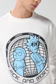 Buzo crema claro cuello redondo de Rick and Morty