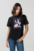 Camiseta negra de Looney Tunes con manga corta