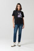 Camiseta negra de Looney Tunes con manga corta