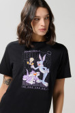 Camiseta negra de Looney Tunes con manga corta