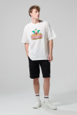 Camiseta crema manga corta oversize de Los Simpson