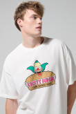 Camiseta crema manga corta oversize de Los Simpson