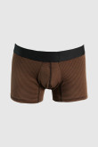 Bóxer trunk-corto café medio con diseños de rayas