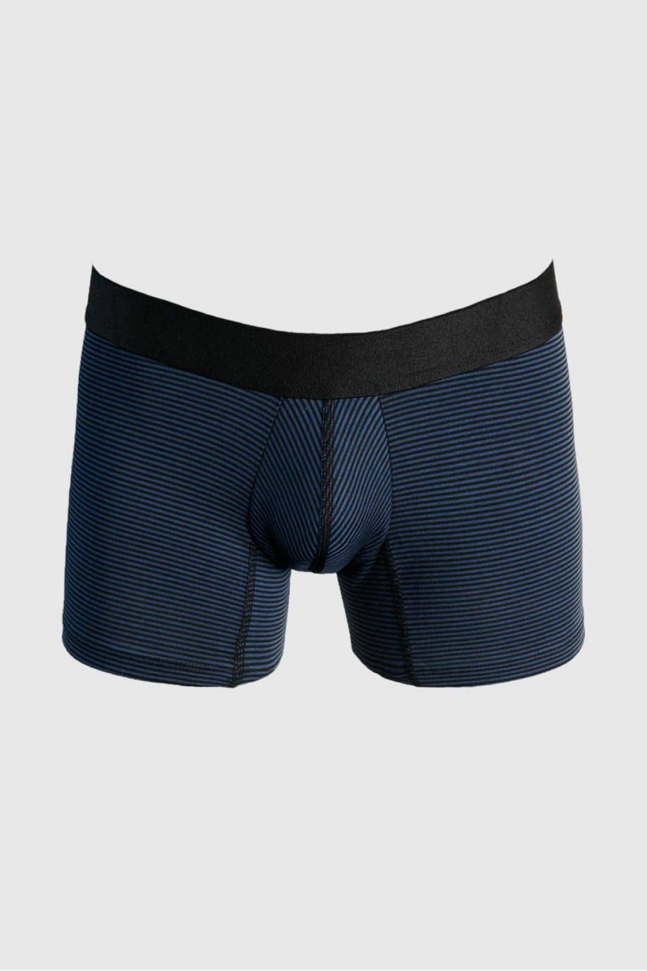 Bóxer azul oscuro trunk-corto con diseños de rayas