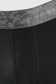 Bóxer negro midway brief-largo con estampado en cintura